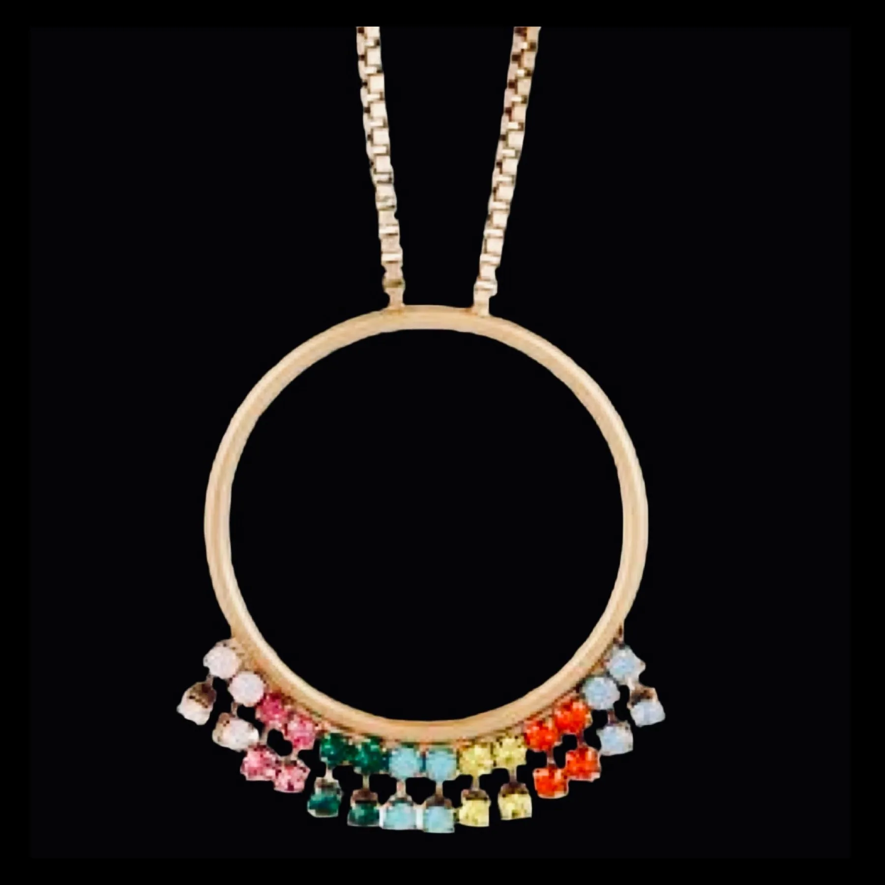 Loren Hope Emma Pendant Necklace With Multicolor Faceted Glass Stones