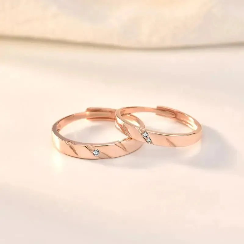 LOVCIA Simple CZ 925 Sterling Silver Adjustable Promise Ring