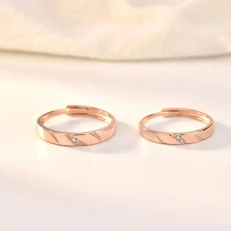 LOVCIA Simple CZ 925 Sterling Silver Adjustable Promise Ring