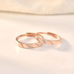 LOVCIA Simple CZ 925 Sterling Silver Adjustable Promise Ring