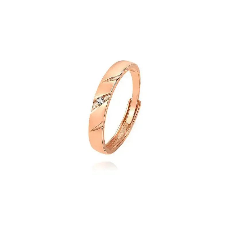 LOVCIA Simple CZ 925 Sterling Silver Adjustable Promise Ring