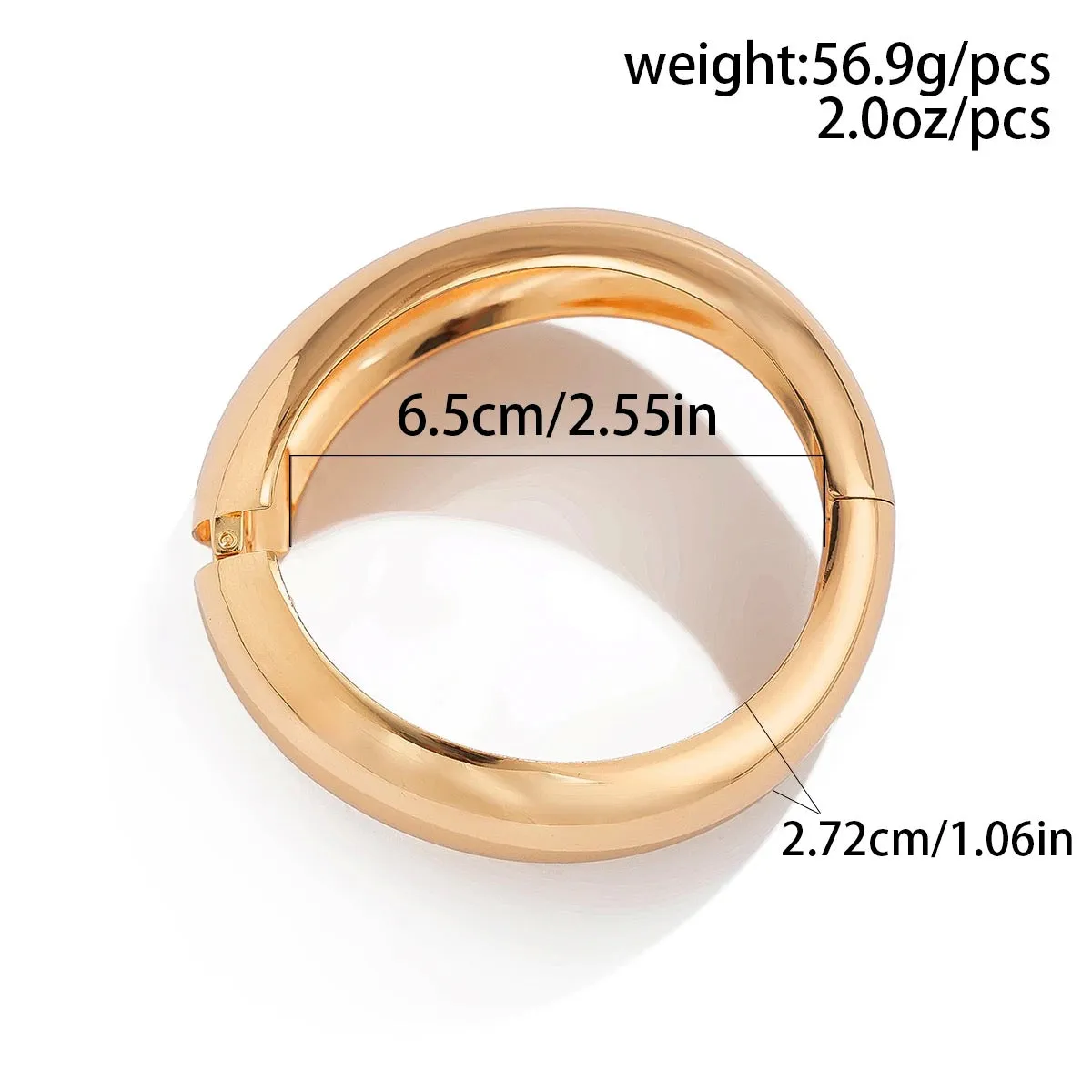 Luxury Exaggerated Smooth Metal Thick Bangles