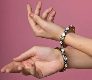 Meena Kundan Bangle Pair D2