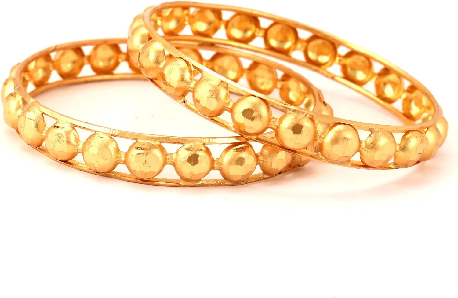 Meenakshi imitation Set of 2 Handcrafted Gold Plated Pea Pod Matar Bangles Bollywood Designer Jewelry Gift For Her Bangle Bracelets In Gold Tone For Women