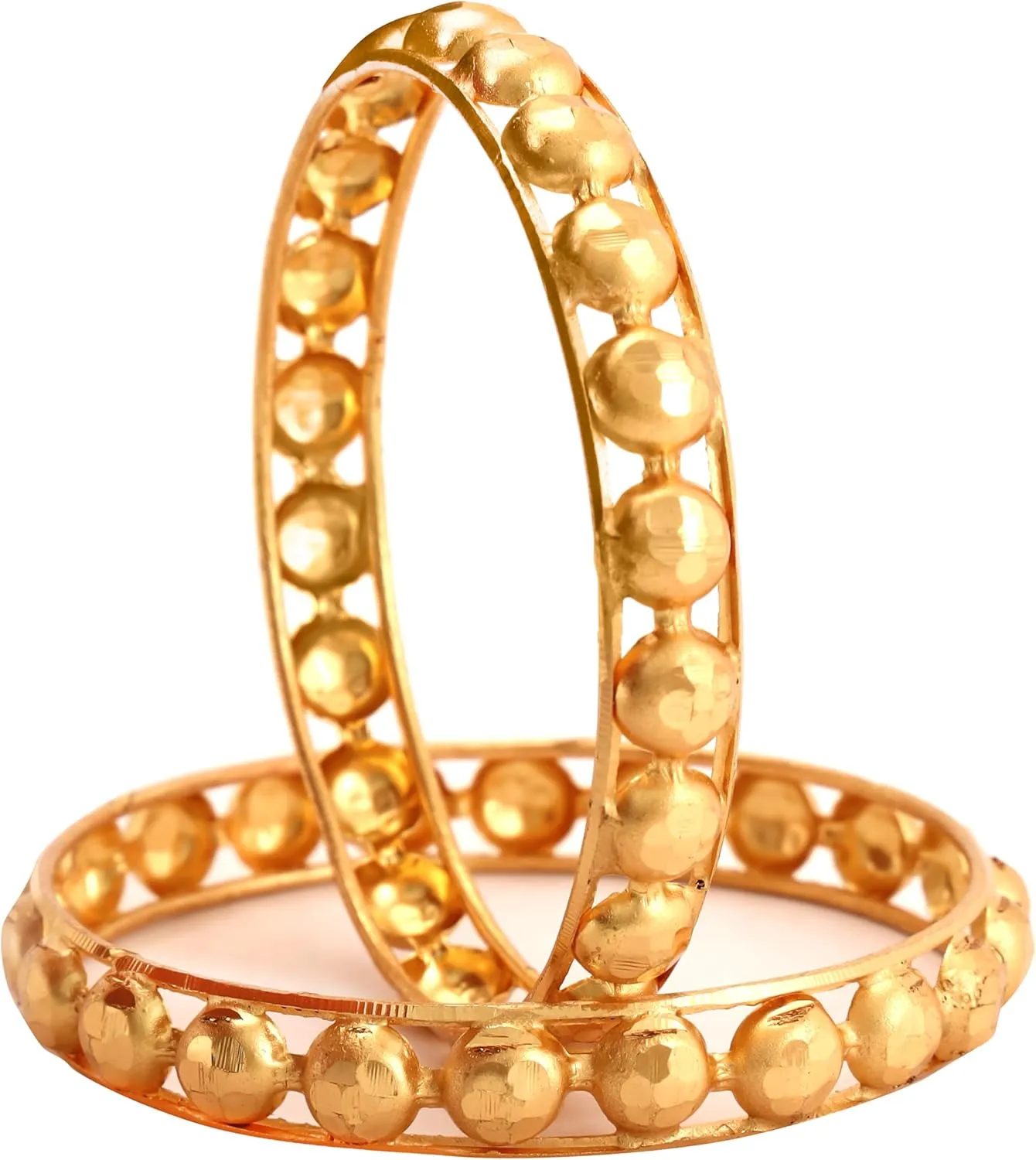 Meenakshi imitation Set of 2 Handcrafted Gold Plated Pea Pod Matar Bangles Bollywood Designer Jewelry Gift For Her Bangle Bracelets In Gold Tone For Women