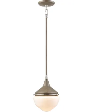 Mid-Century Schoolhouse 1-Light mini pendant  Pecan / Polished Nickel