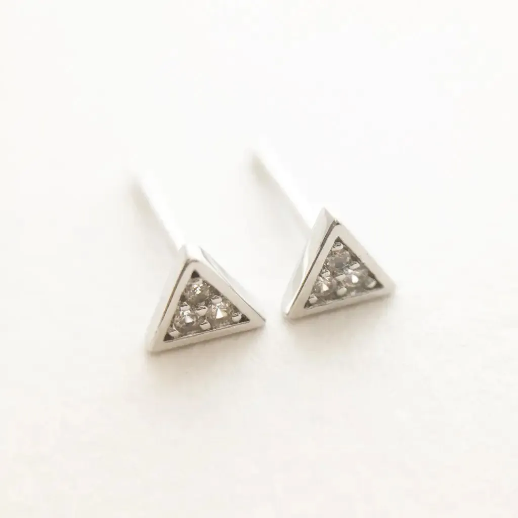 Mini Crystal Triangle Stud Earrings