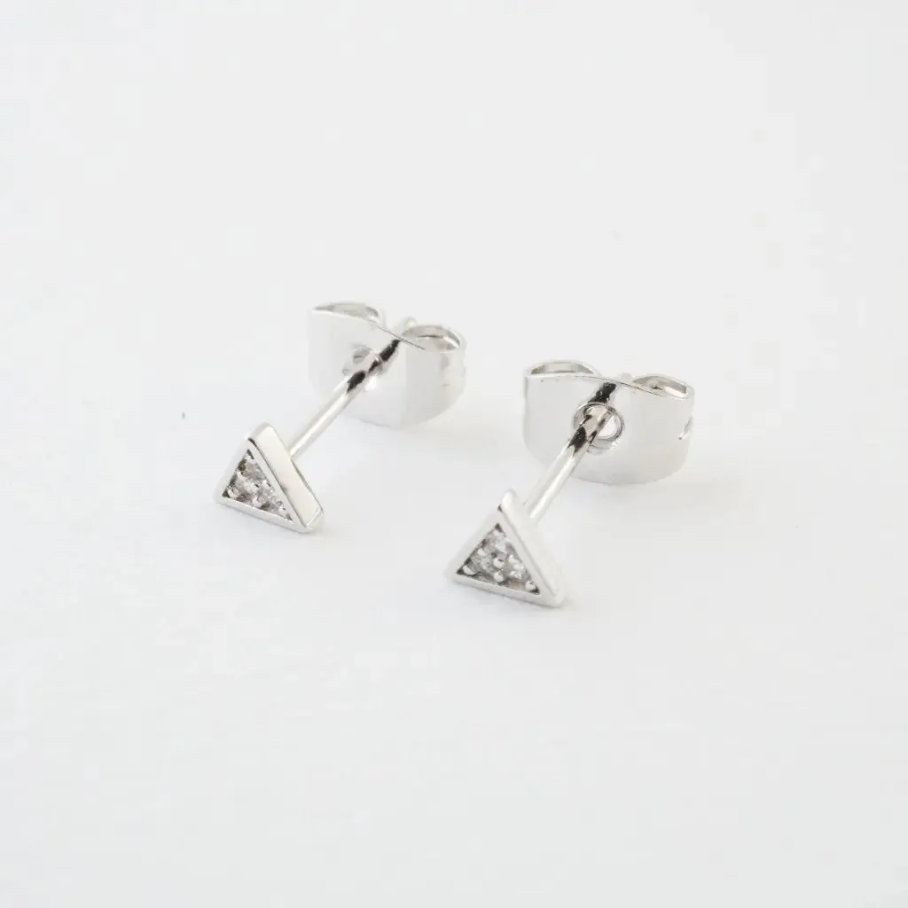Mini Crystal Triangle Stud Earrings