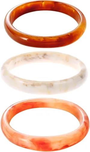 MYANAIL 3Pcs Chunky Acrylic Stackable Bracelets Bangle Set for Women Colorful Large Thick Resin Wristbands Bracelets Geometric Circle Cuff Statement Bracelet Set Jewelry Gift