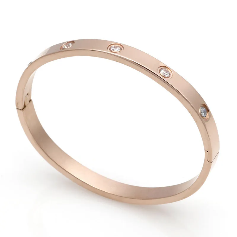 New Arrival Promotion Stainless Steel Women Gold color Shackle Bangle Lady Arm Bracelet Love Bangles bracelet for women