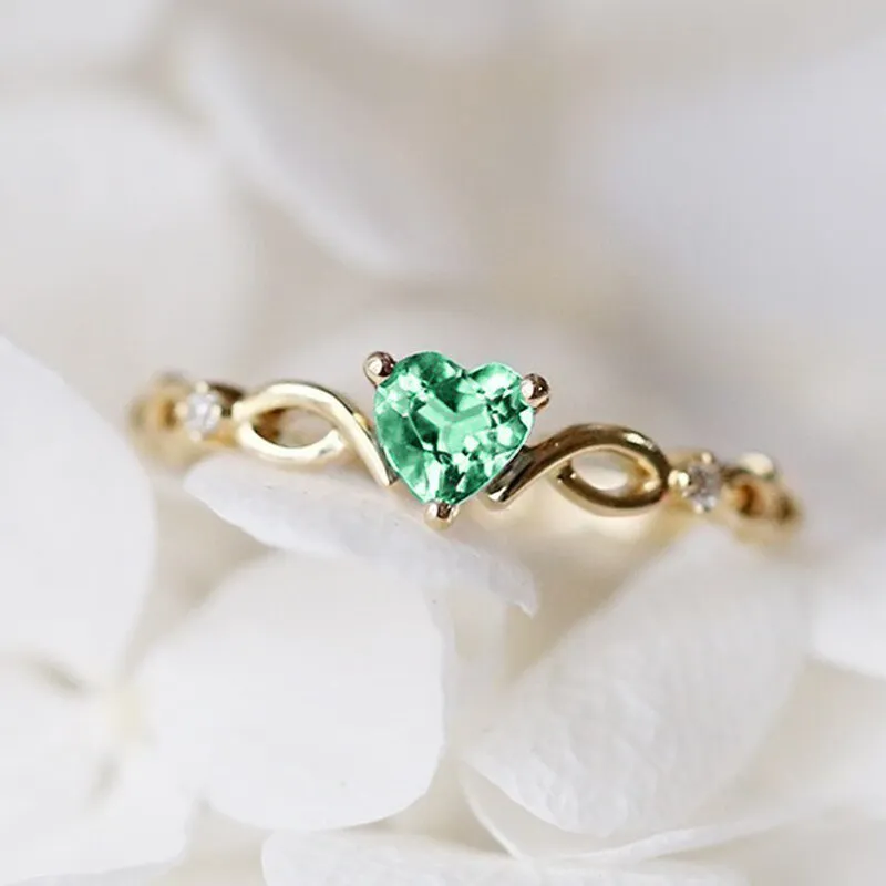 New Fashion Simple Heart Ring For Women Female Cute Finger Rings
