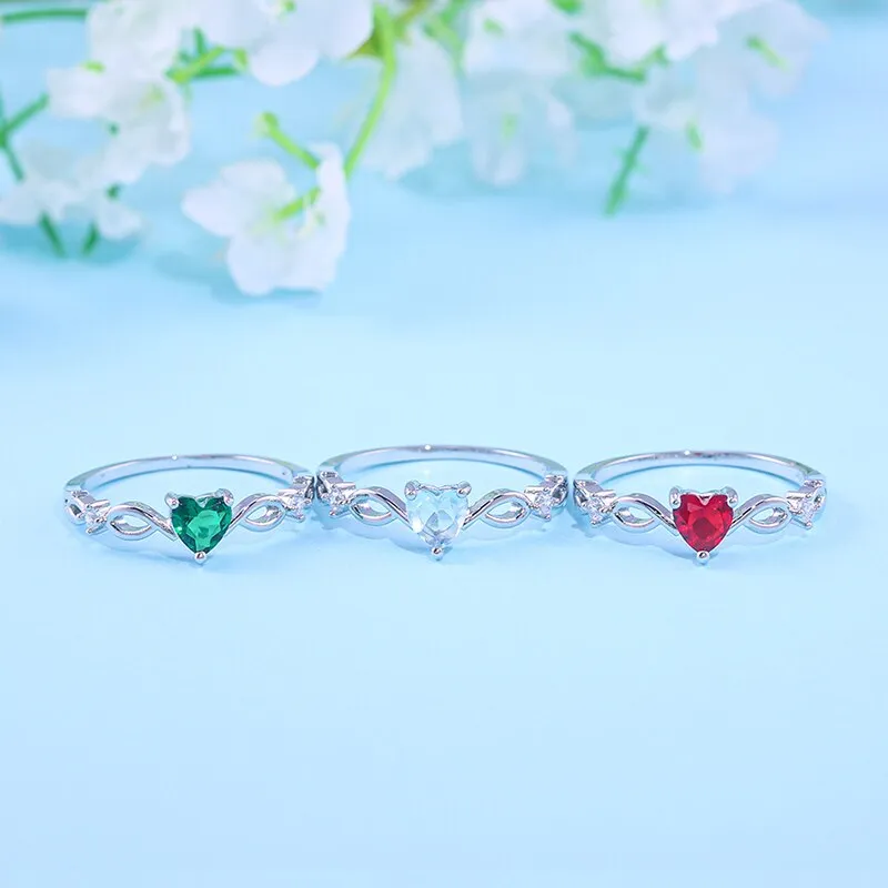 New Fashion Simple Heart Ring For Women Female Cute Finger Rings