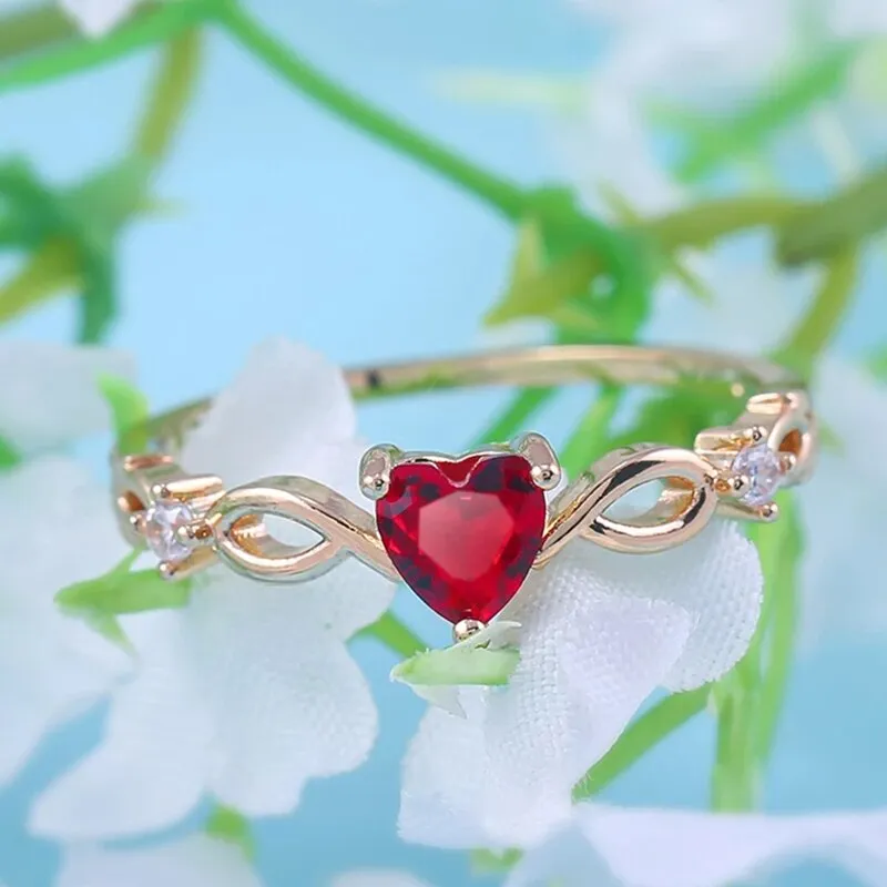 New Fashion Simple Heart Ring For Women Female Cute Finger Rings