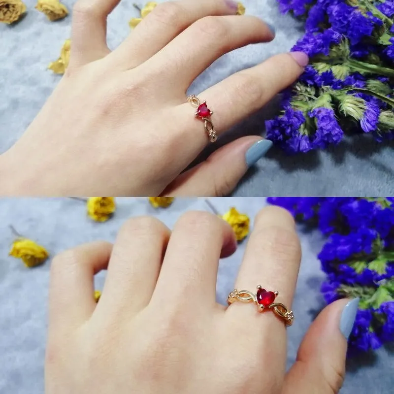 New Fashion Simple Heart Ring For Women Female Cute Finger Rings
