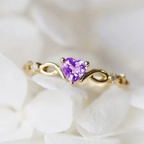 New Fashion Simple Heart Ring For Women Female Cute Finger Rings