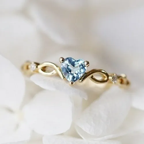 New Fashion Simple Heart Ring For Women Female Cute Finger Rings