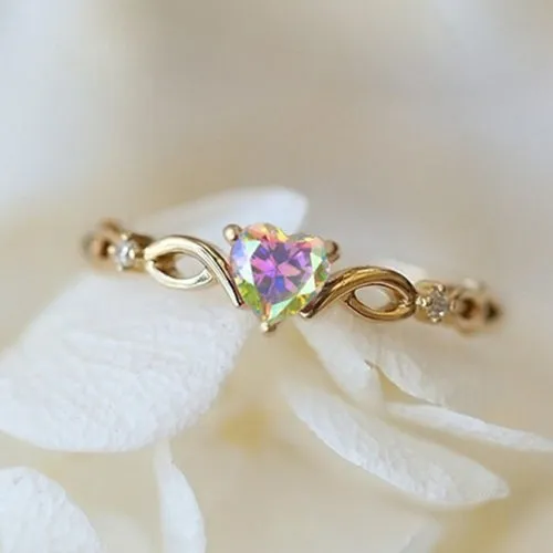 New Fashion Simple Heart Ring For Women Female Cute Finger Rings