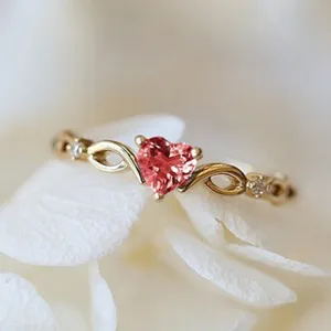 New Fashion Simple Heart Ring For Women Female Cute Finger Rings
