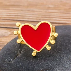 New Fashion Simple Heart Shaped Rings For Women