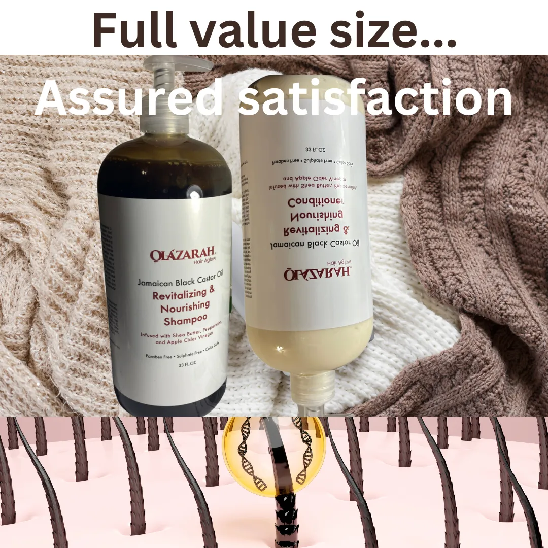 OLAZARAH Jamaican Black Castor Oil Shampoo and Conditioner Set - 33 Fl Oz Each