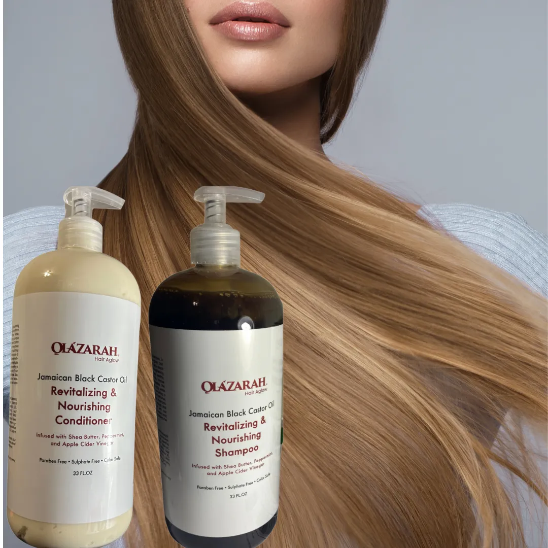 OLAZARAH Jamaican Black Castor Oil Shampoo and Conditioner Set - 33 Fl Oz Each