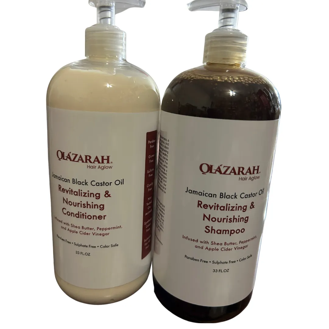 OLAZARAH Jamaican Black Castor Oil Shampoo and Conditioner Set - 33 Fl Oz Each