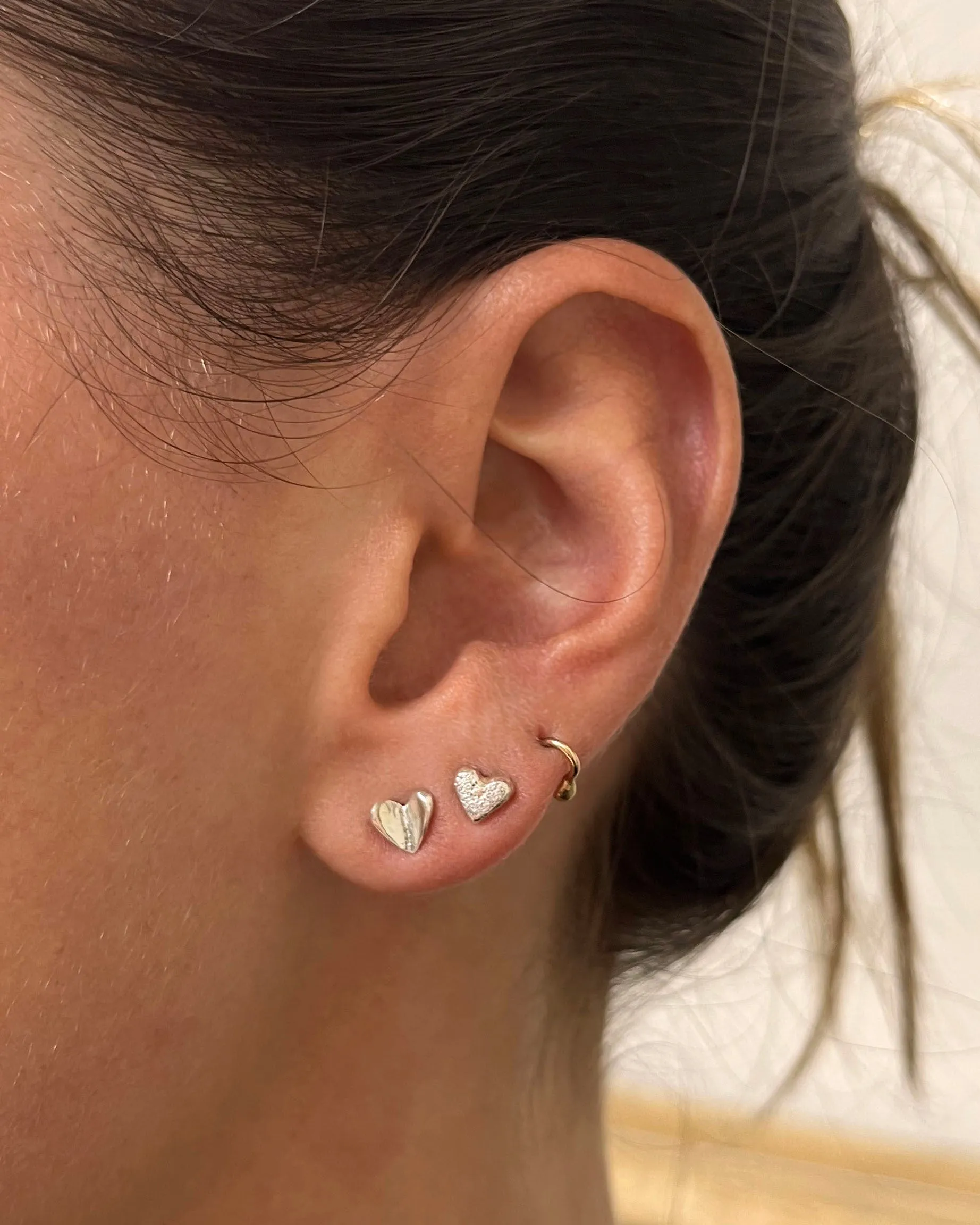 Open Heart Stud | Silver