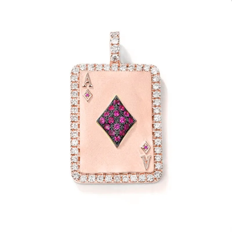 Orchid Gems Ace of Bling Card Pendant
