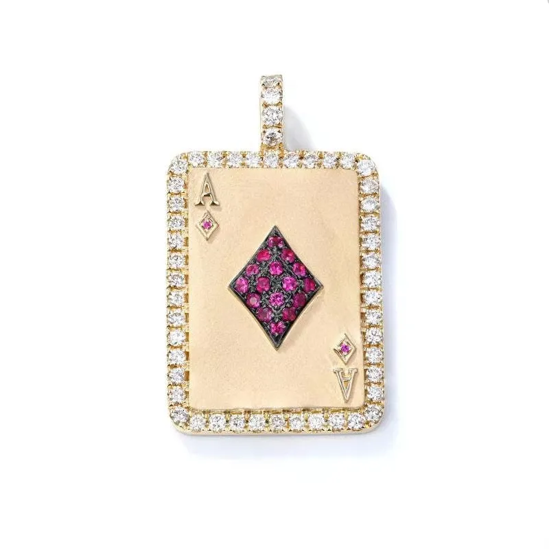 Orchid Gems Ace of Bling Card Pendant