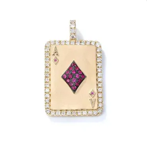 Orchid Gems Ace of Bling Card Pendant