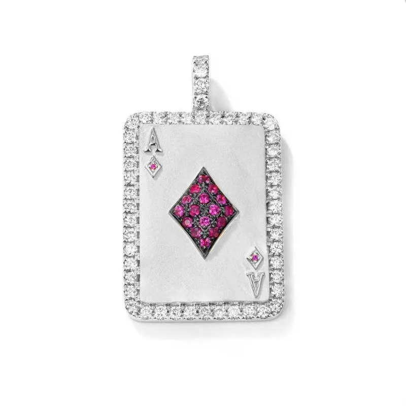 Orchid Gems Ace of Bling Card Pendant