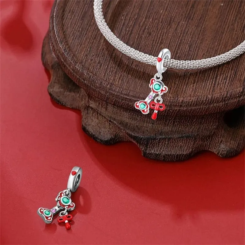 Ornate Ruyi Symbol of Blessings Dangle Charm