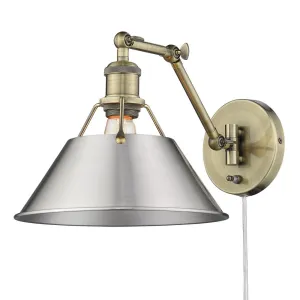 Orwell 1 Light Articulating Wall Sconce BRASS WITH PEWTER