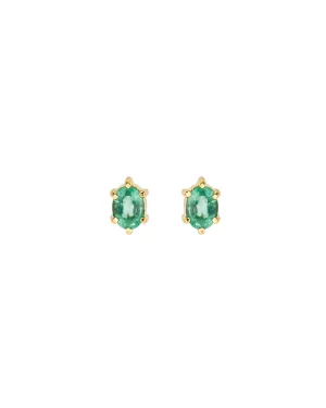 Oval Emerald Studs