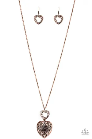 Paparazzi Garden Lovers - Copper Heart Necklace