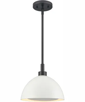 Pelham 10'' Wide 2-Light Pendant - Matte Black/Matte White