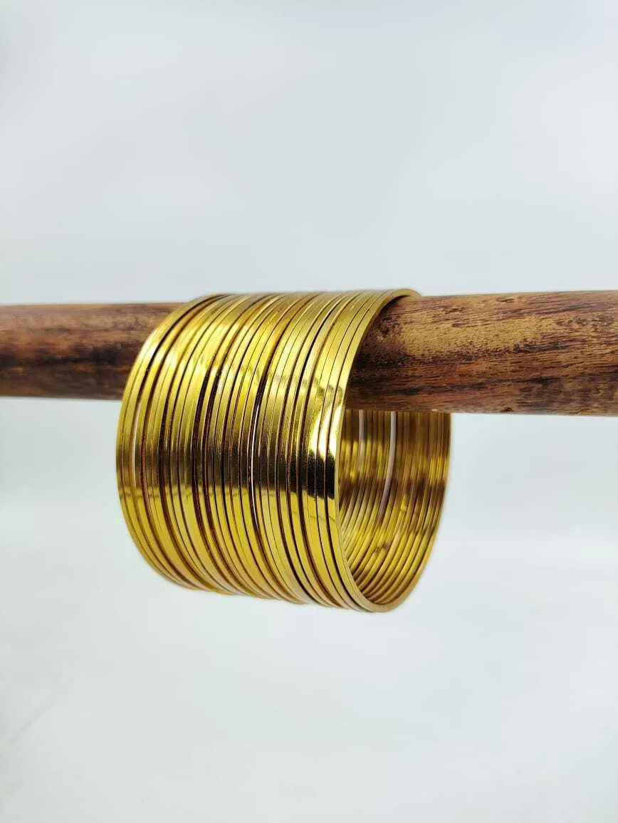 Plain 24 Bangles Set, 24 Thin Bangles set, Bracelet Set, Golden Chudiya, Bollywood, Kadas, Mix n Match