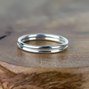 Plain and Beaded 1.5mm Sterling Silver Bands