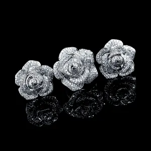 PREORDER | Flower Bloom Studded Statement Diamond Jewelry Set 14kt
