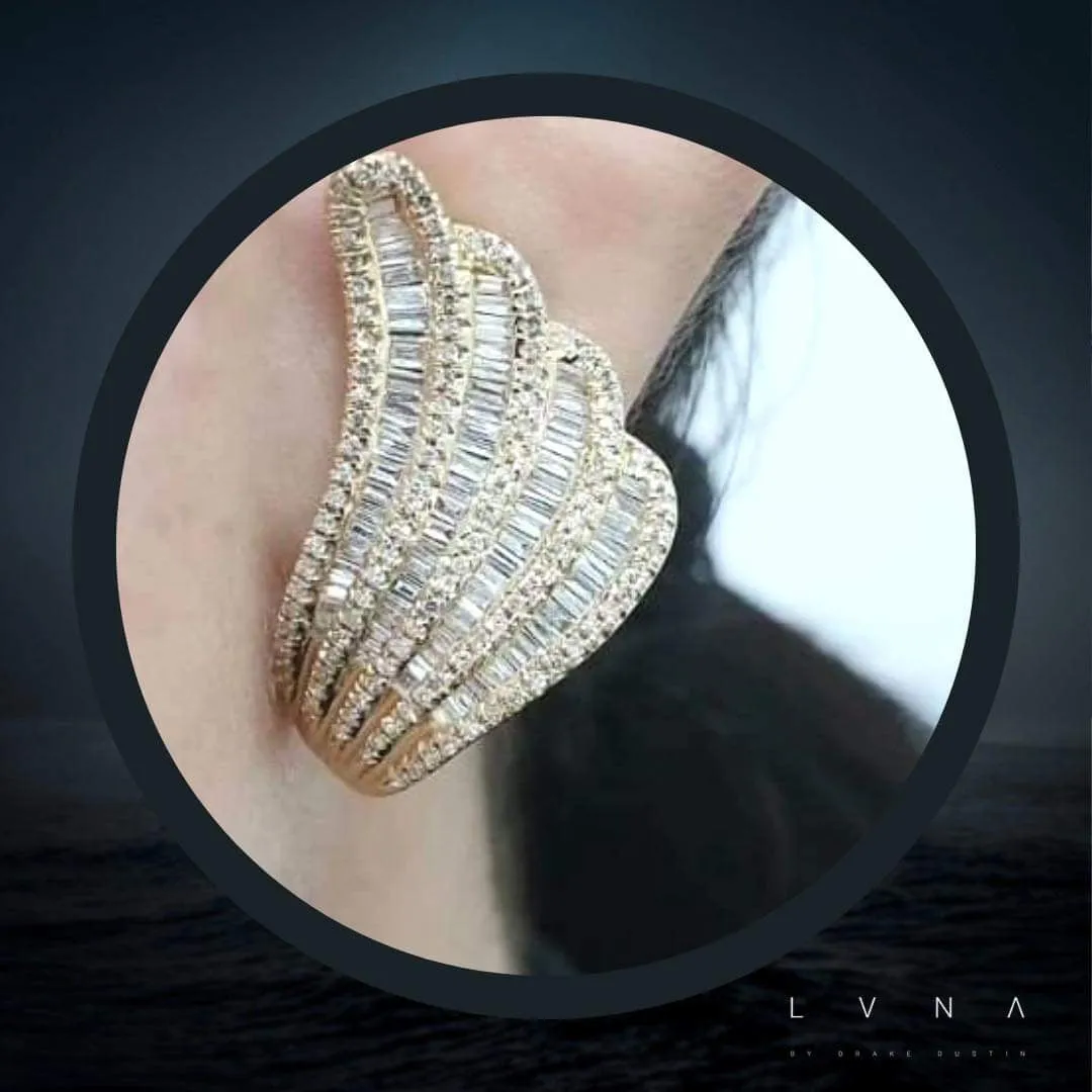 PREORDER| Golden Angel Wings Diamond Statement Jewelry Set 14kt