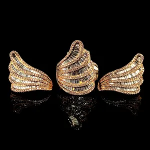 PREORDER| Rose Angel Wings Diamond Statement Jewelry Set 14kt