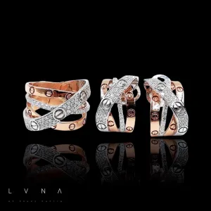 PREORDER | Two Tone Statement Diamond Jewelry Set 14kt
