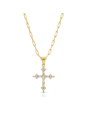 Princess Cross Necklace, Gold