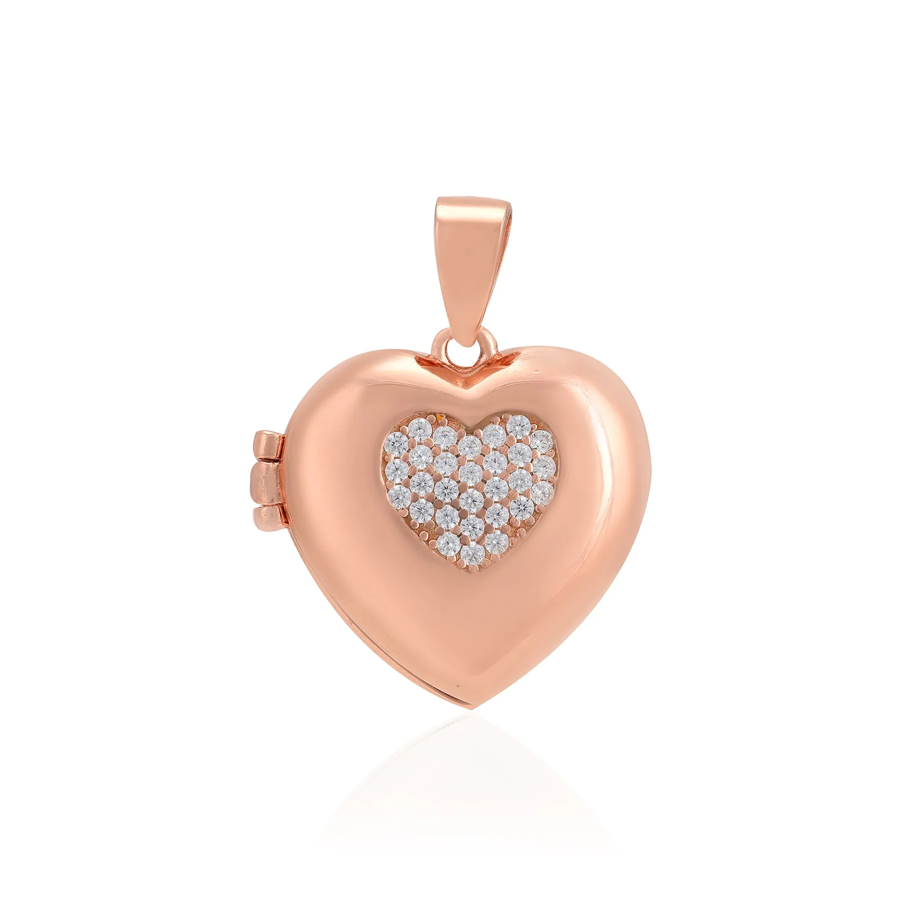 Rose Gold Plated 925 Delicate Stone Locket Pendants