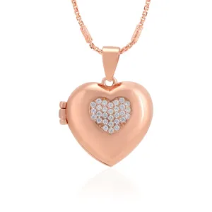 Rose Gold Plated 925 Delicate Stone Locket Pendants