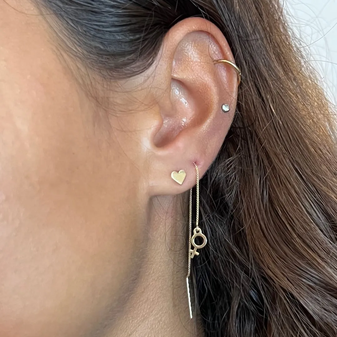 SigKap Heart Earring in 14k Gold (single earring)