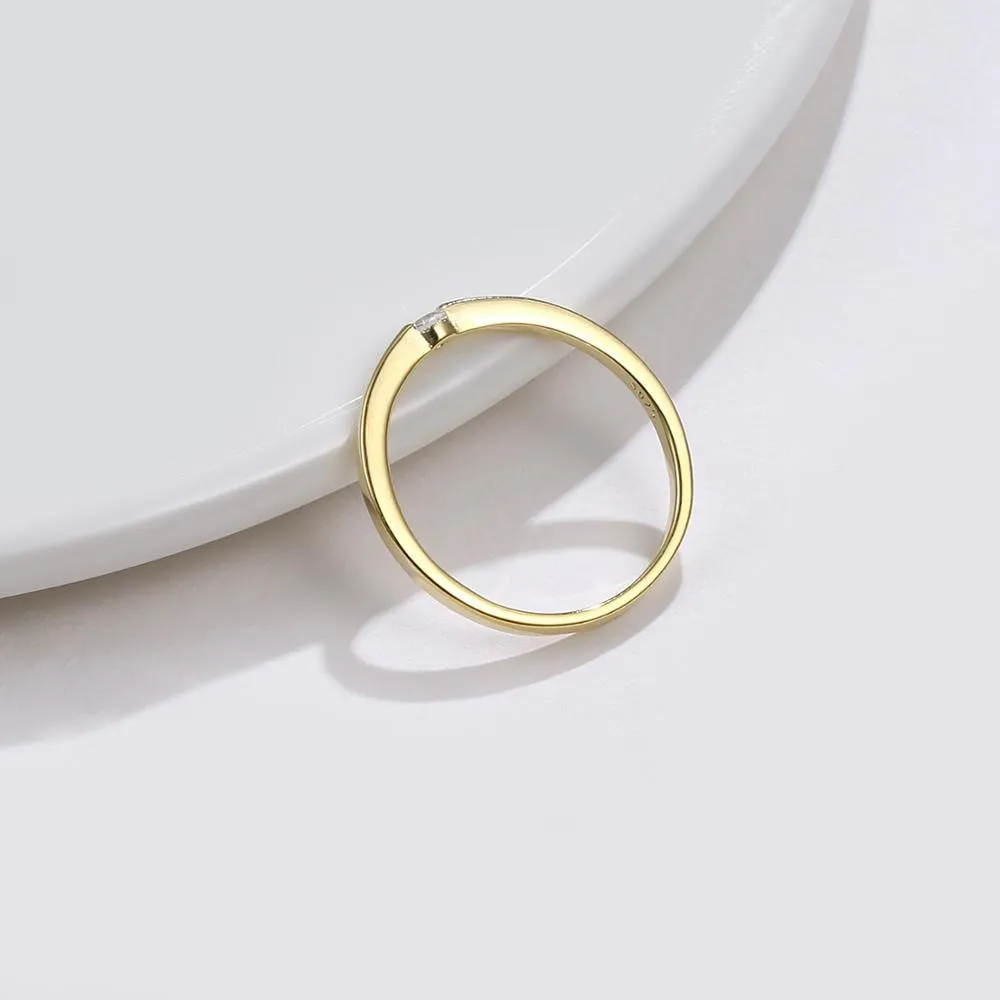 Silver Inlaid With Cubic Zircon Customize Ring Simple Multi-color