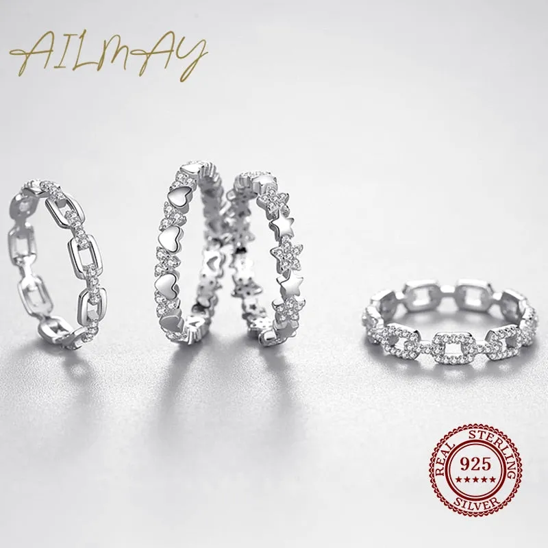 Silver Simple Stackable Charm Finger Ring