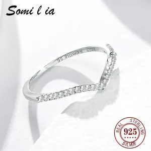 Silver Water Drop Rings For Women Shiny 5A Clear Cubic Zirconia Simple