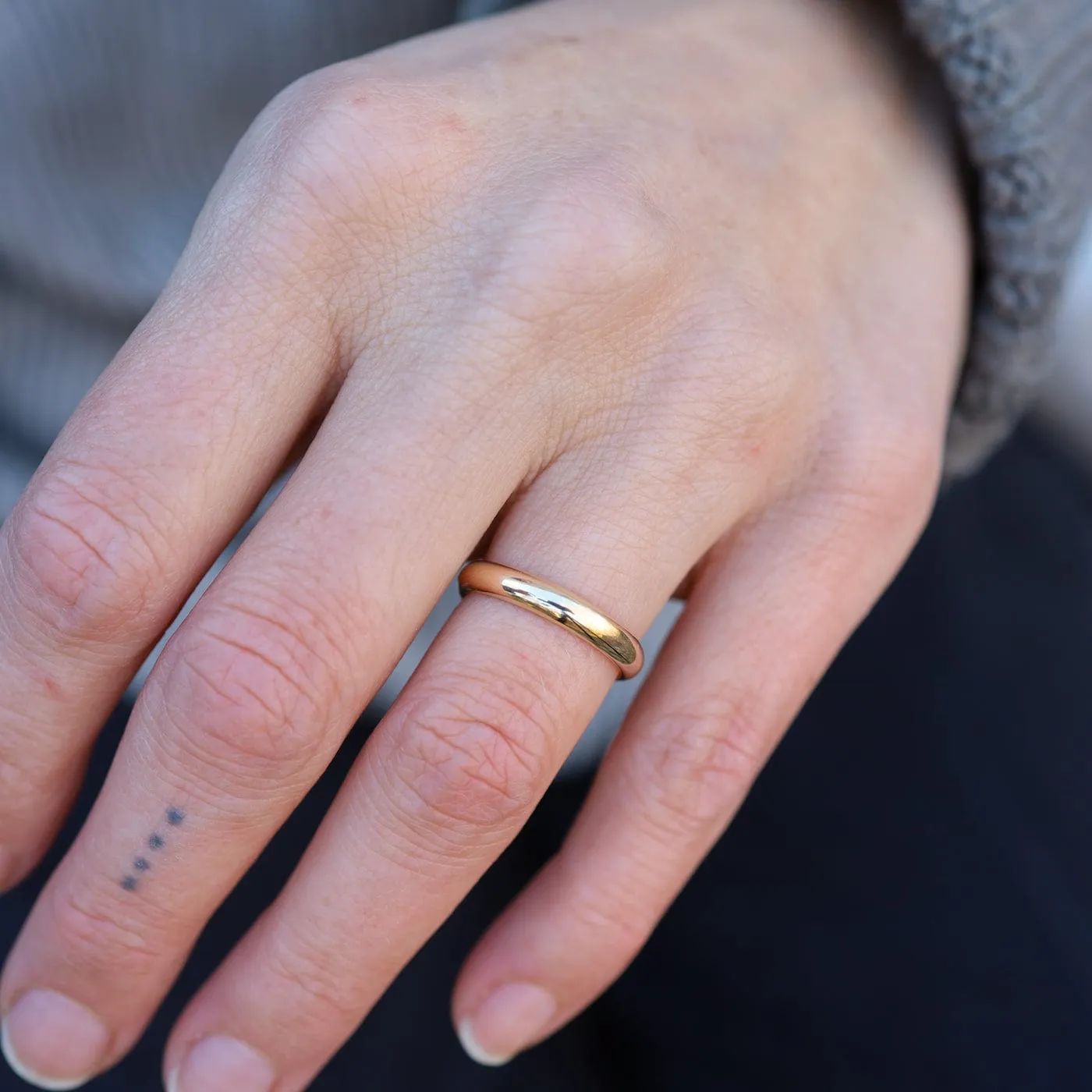 Simple 3mm Half Round Band - Gold Filled